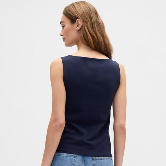 NWT Gap Factory Boatneck Tank Top Navy Blue Size S Basics - Picture 11 of 13